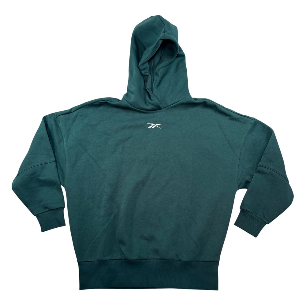 Reebokโ Lux Hoodie Forest Green Oversized Sweatshirt Womens Small HM5091 NEW